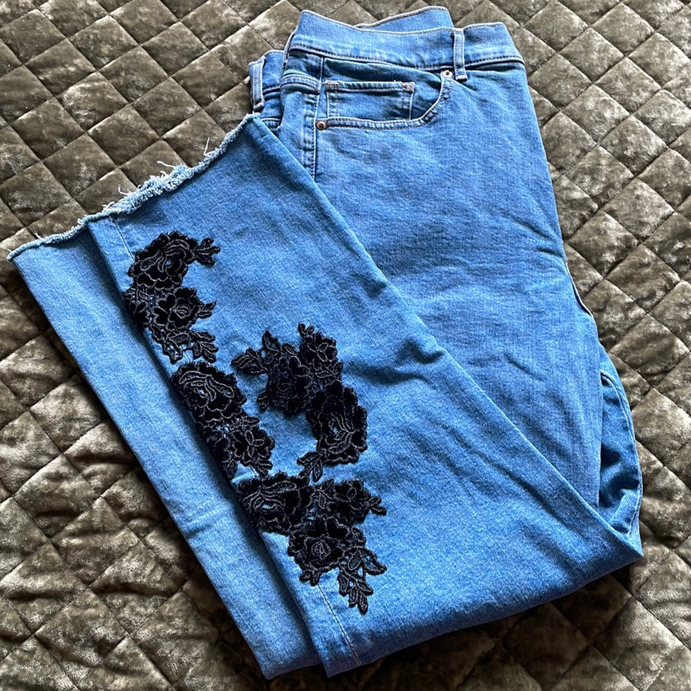 Express floral jeans